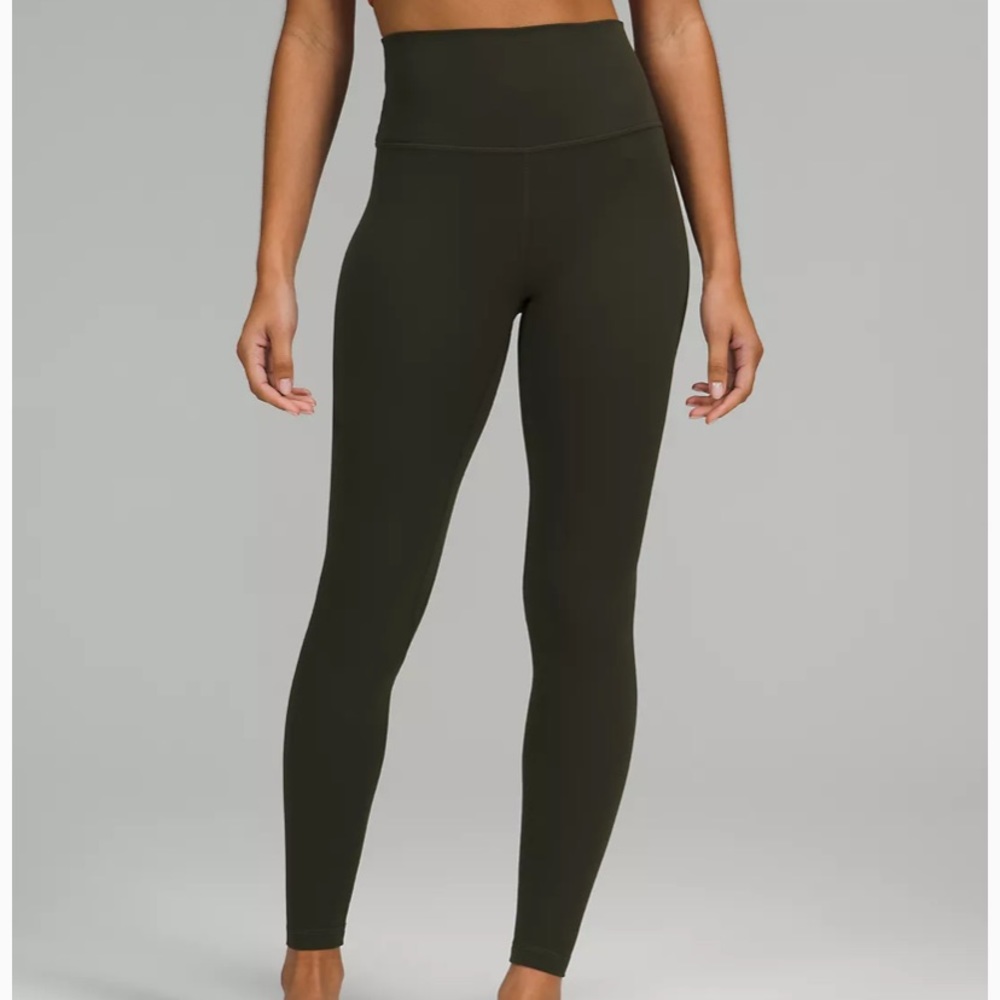 Lululemon Super High Rise Align Leggings - 28” - Size 4 - olive green